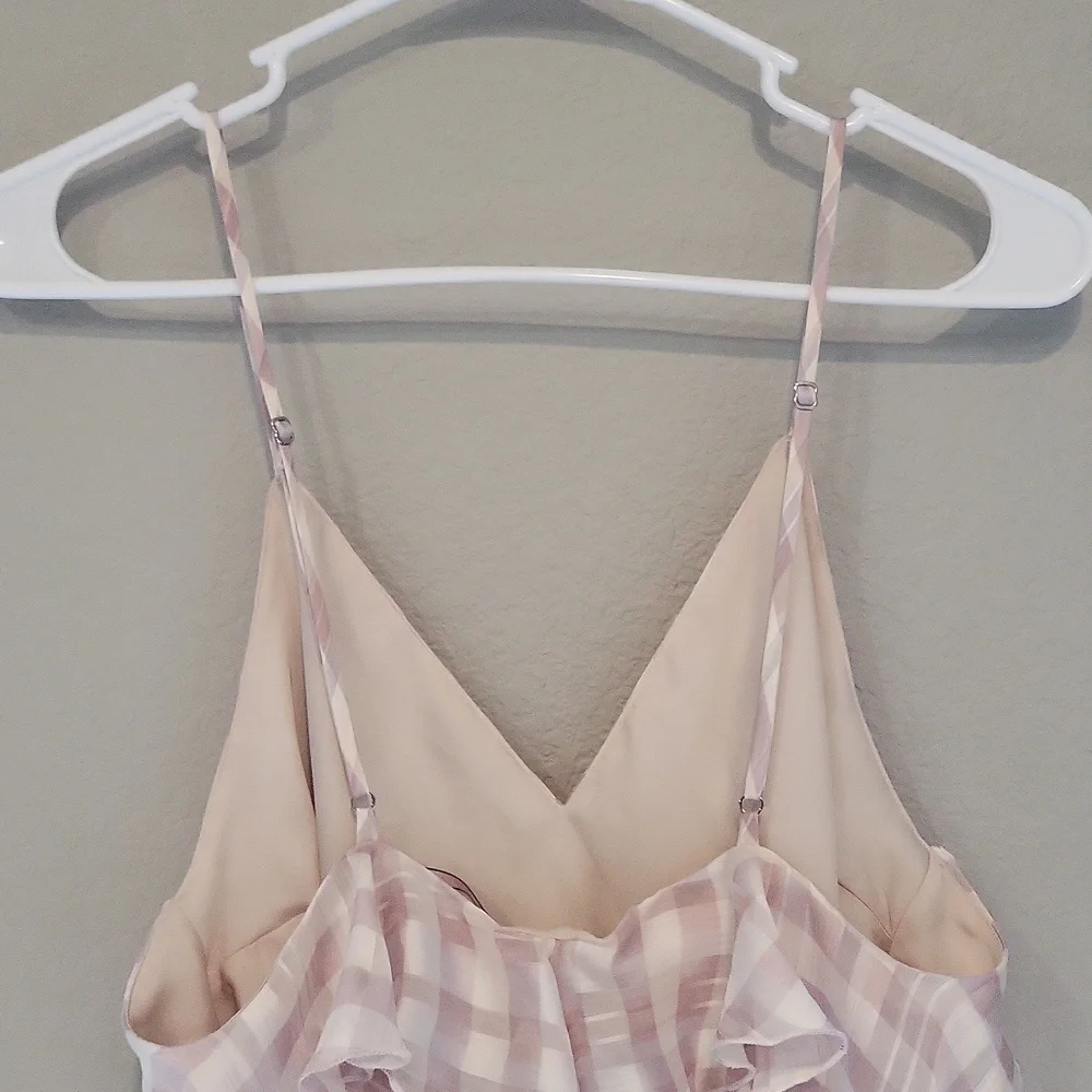 Victoria’s Secret Ruffle plaid pink dress women's L feminine adjustable straps - Picture 6 of 12